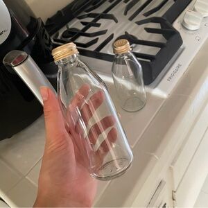 glass bottle duo w/ gold lids